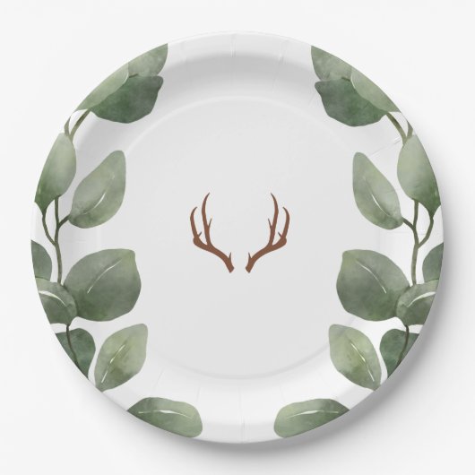 Assiettes En Carton Plaque de papier bois de cerf (Devant)