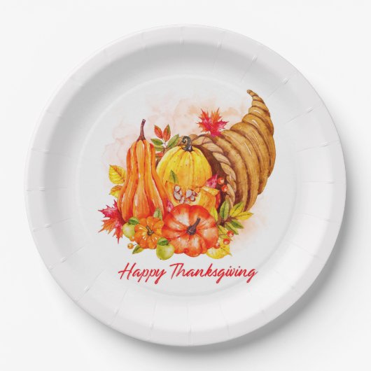 Assiettes En Carton Plaque de papier bon thanksgiving (Devant)