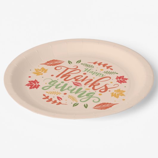 Assiettes En Carton Plaque de papier bon thanksgiving (Angle)