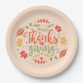 Assiettes En Carton Plaque de papier bon thanksgiving (Devant)