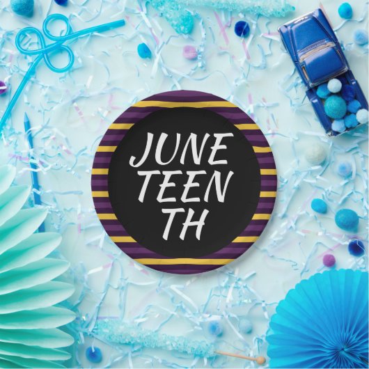 Assiettes En Carton Plaque de papier-bordure jaune violet Junetten (Fête)