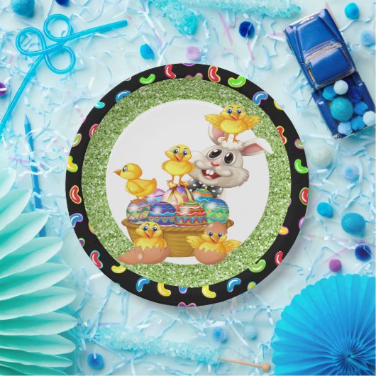 Assiettes En Carton Plaque de papier Bunny de Pâques (Fête)