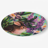 Assiettes En Carton Plaque de papier Bunny de Pâques (Angle)