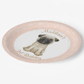 Assiettes En Carton Plaque de papier Carlin pour bébé rose anniversair (Angle)