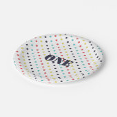 Assiettes En Carton Plaque de papier carnaval point {Texte modifiable} (Angle)