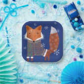 Assiettes En Carton Plaque de papier Carré de 7 pouces Winter Fox (Fête)