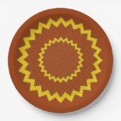 Assiettes En Carton Plaque de papier - Cercles de Zig-zag concentré (Devant)