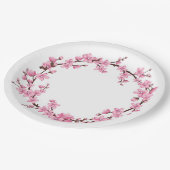 ASSIETTES EN CARTON PLAQUE DE PAPIER : CHERRY BLOSSOM WREATT (Angle)