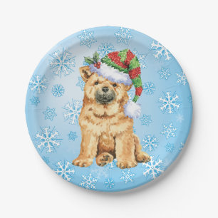 Assiettes En Carton Plaque de papier Chow Chow Christmas