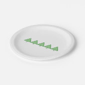 Assiettes En Carton Plaque de papier - Cinq arbres triangulaires verts (Angle)