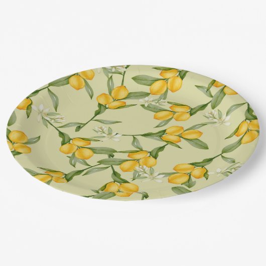 Assiettes En Carton Plaque de papier citron (Angle)