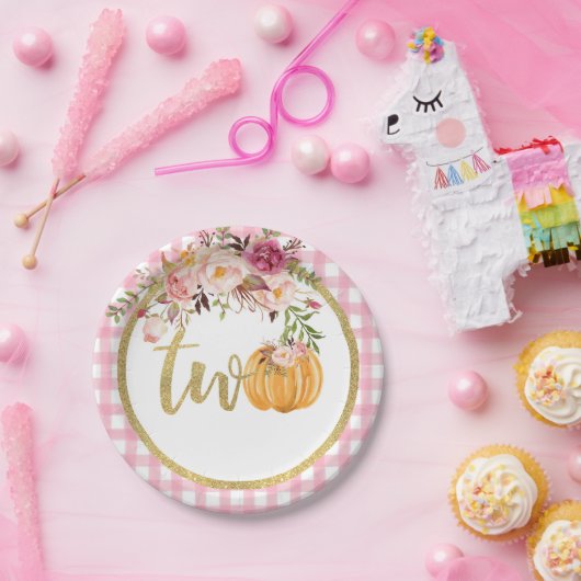 Assiettes En Carton Plaque de papier Citrouille 2e anniversaire - Plaq (Fête)