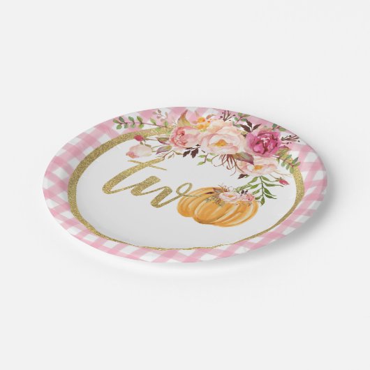 Assiettes En Carton Plaque de papier Citrouille 2e anniversaire - Plaq (Angle)