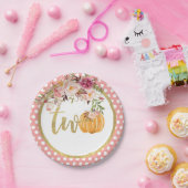 Assiettes En Carton Plaque de papier Citrouille 2e anniversaire - poin (Fête)