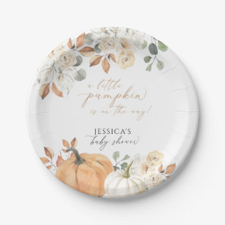 Assiettes En Carton Plaque de papier citrouille baby shower
