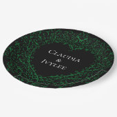Assiettes En Carton Plaque de papier-coeur gothique vert et noir 3 (Angle)