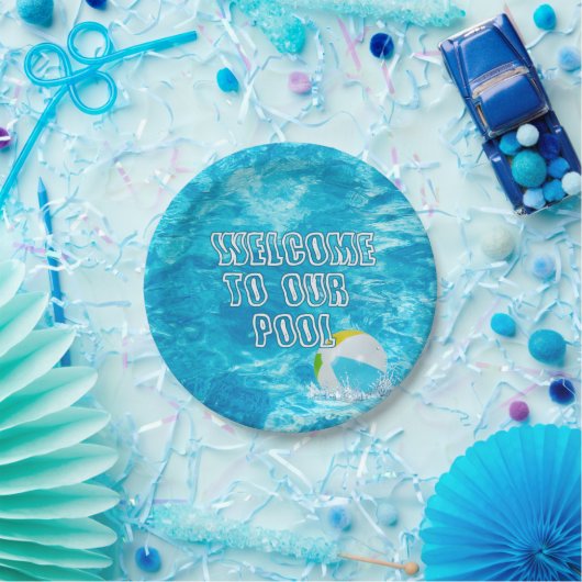 Assiettes En Carton Plaque de papier d'accueil de la piscine (Fête)