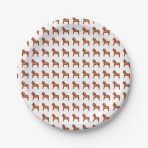 Assiettes En Carton Plaque de papier Dala Horse de Julia