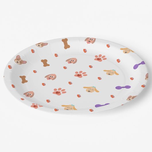 Assiettes En Carton Plaque de papier d'anniversaire de chien (Angle)