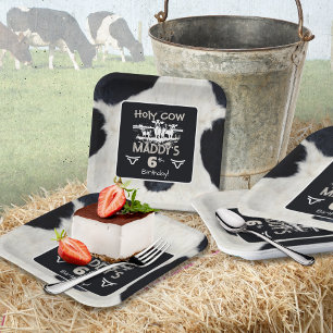 Assiettes En Carton Plaque de papier d'anniversaire de la Sainte Vache