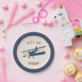 Assiettes En Carton Plaque de papier d'anniversaire de l'avion - Perso (Fête)
