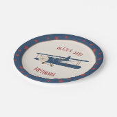 Assiettes En Carton Plaque de papier d'anniversaire de l'avion - Perso (Angle)