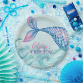 Assiettes En Carton Plaque de papier d'anniversaire d'une sirène (Fête)