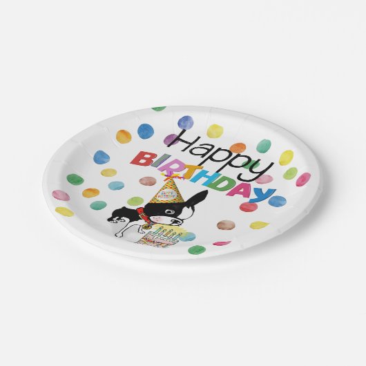 Assiettes En Carton Plaque de papier d'anniversaire Mirabelle Boston t (Angle)