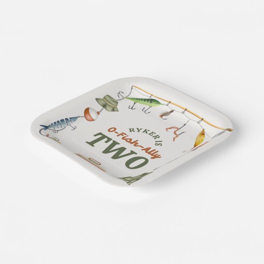 Assiettes En Carton Plaque de papier d'anniversaire O-Fish-Ally (Angulaire)