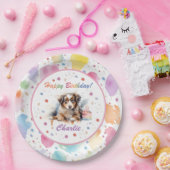 Assiettes En Carton Plaque de papier d'aquarelle australienne Shepherd (Fête)