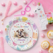 Assiettes En Carton Plaque de papier d'aquarelle Bulldog (Fête)