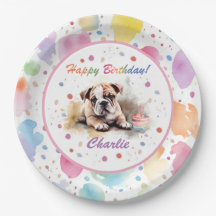 Plaque de papier d'aquarelle Bulldog