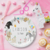 Assiettes En Carton Plaque de papier d'aquarelle d'animal moderne simp (Fête)