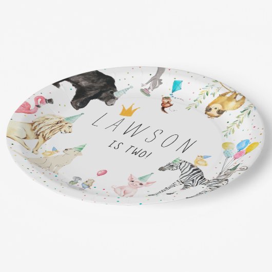 Assiettes En Carton Plaque de papier d'aquarelle d'animal moderne simp (Angle)