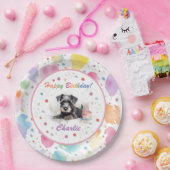 Assiettes En Carton Plaque de papier d'aquarelle Schnauzer miniature (Fête)