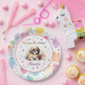 Assiettes En Carton Plaque de papier d'aquarelle Shih Tzu (Fête)