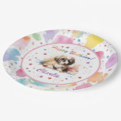 Assiettes En Carton Plaque de papier d'aquarelle Shih Tzu (Angle)
