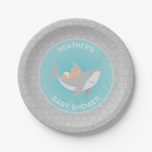 Assiettes En Carton Plaque de papier de Baby shower de requin doux