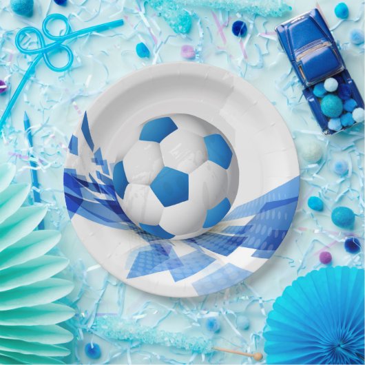Assiettes En Carton Plaque de papier de balle de soccer (Fête)