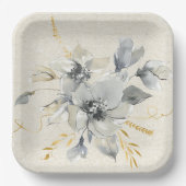 Assiettes En Carton Plaque de papier de bois grisé (Recto)