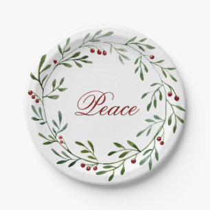 Assiettes En Carton Plaque de papier de couronne de paix Noël 2021