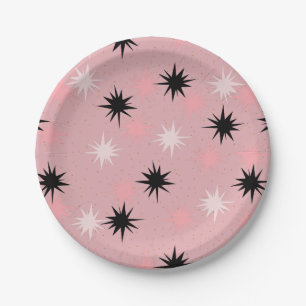 Assiettes En Carton Plaque de papier de démarrage rose atomique