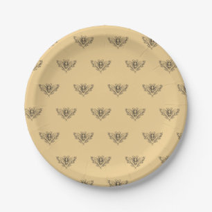 Assiettes En Carton Plaque de papier de douche jaune d'abeille Vintage