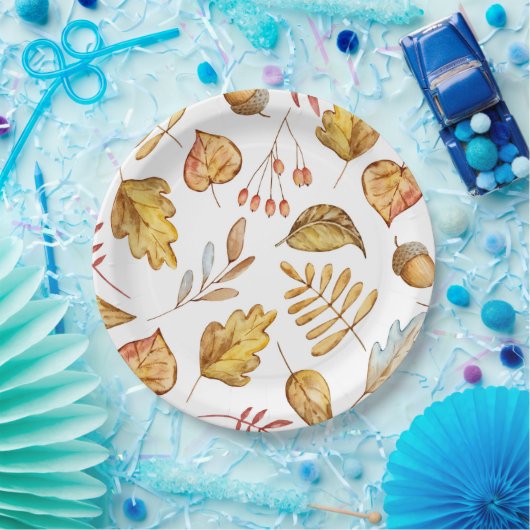 Assiettes En Carton Plaque de papier de feuillage d'automne (Fête)