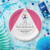 Assiettes En Carton Plaque de papier de fin d'études rose et blanc HAM (Fête)