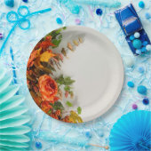 Assiettes En Carton Plaque de papier de fleurs d'action de grâce (Fête)