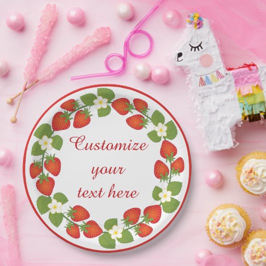 Assiettes En Carton Plaque de papier de fraise (Fête)