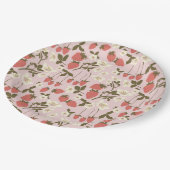 Assiettes En Carton Plaque de papier de fraise à fleurs (Angle)
