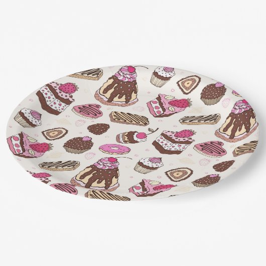 Assiettes En Carton Plaque de papier de friandises (Angle)