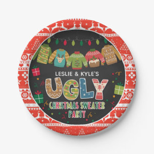 Assiettes En Carton Plaque de papier de la fête de Noël moche